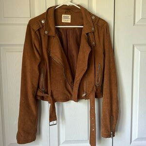 Brown leather jacket